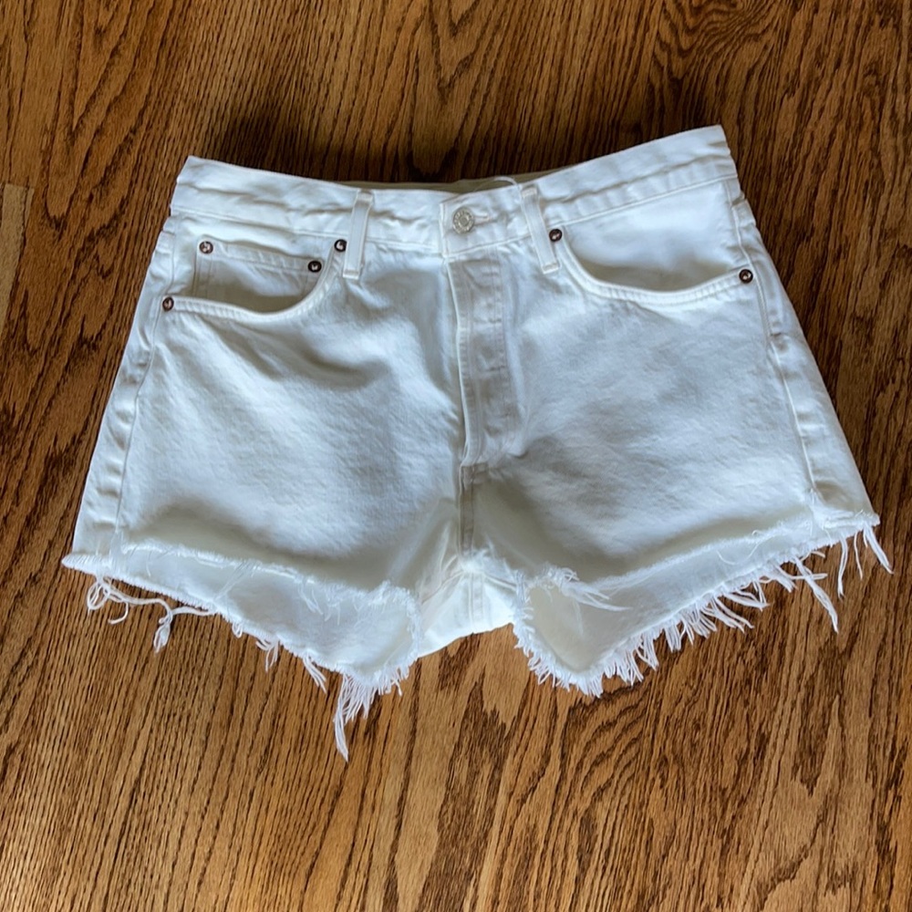 Agolde White Parker shorts